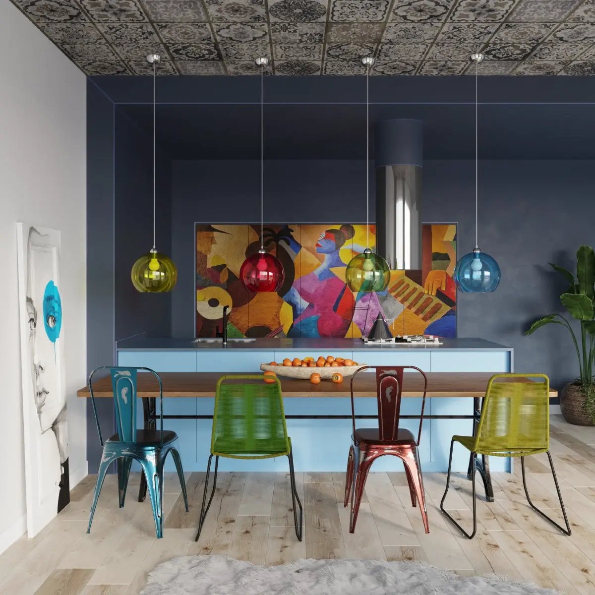 Sollux Lighting Pendant lamp steel, glass Ball minimalistic Design E27 - Pendant Lights