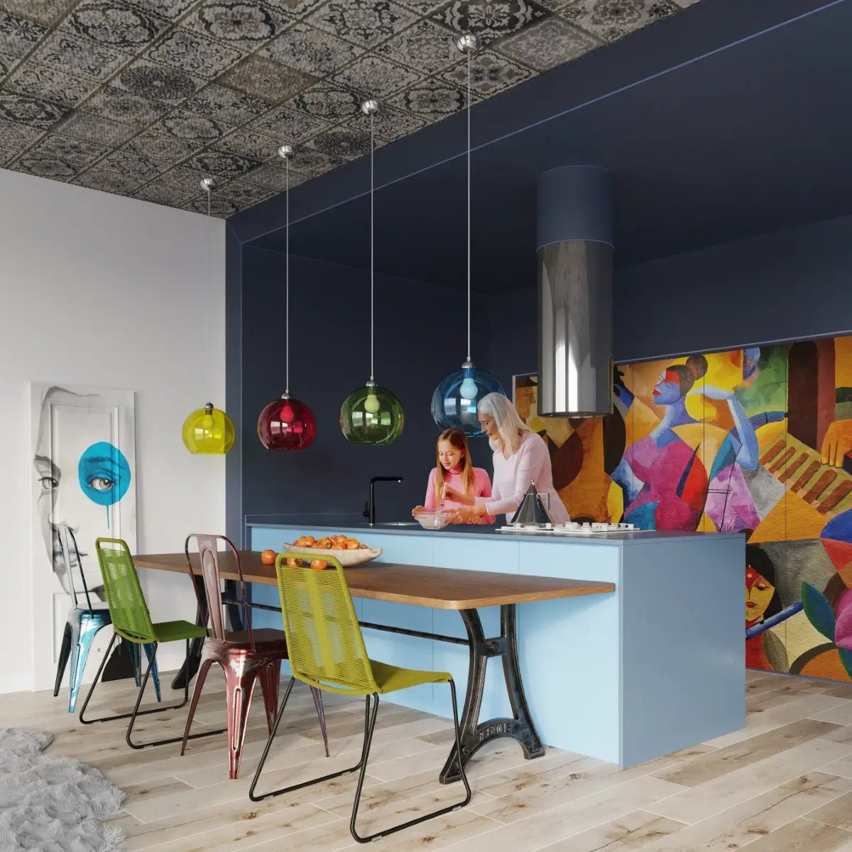Sollux Lighting Pendant lamp steel, glass Ball minimalistic Design E27 - Pendant Lights
