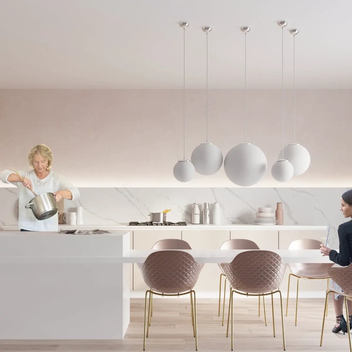 Sollux Lighting Pendant lamp steel, glass Ugo minimalistic Design E27 - Pendant Lights