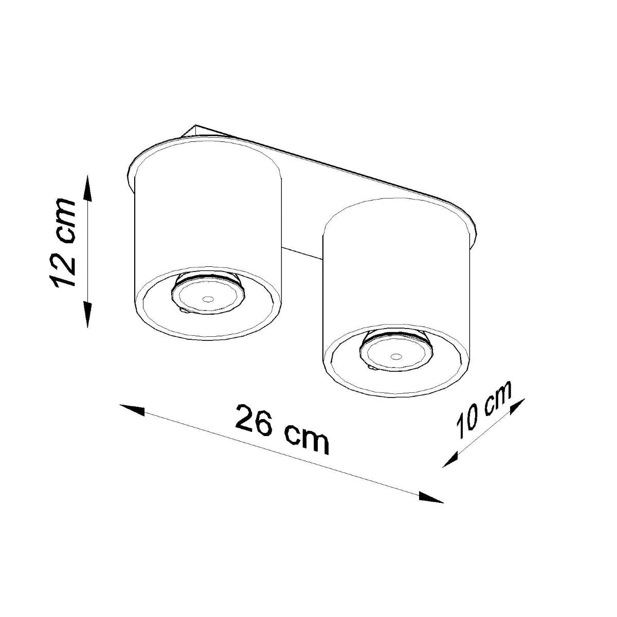 Sollux Lighting Orbis Ceiling Lamp 26x10x12cm Dual GU10 Modern - Ceiling Lights