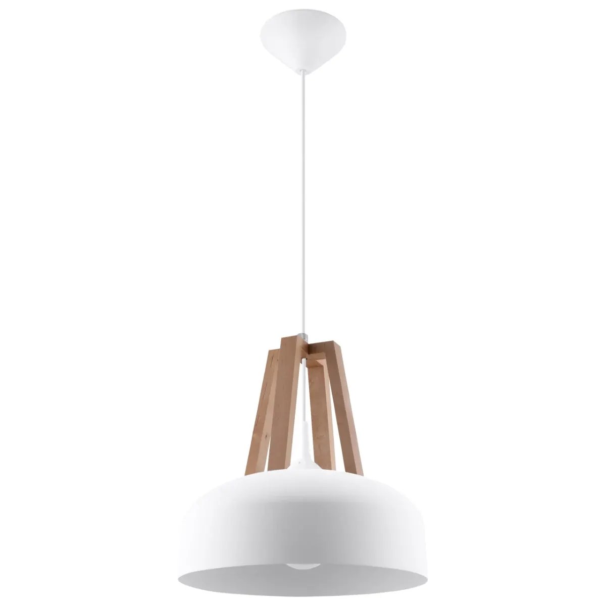 Sollux Lighting Pendant lamp steel, wood Casco modern Design E27 - Pendant Lights