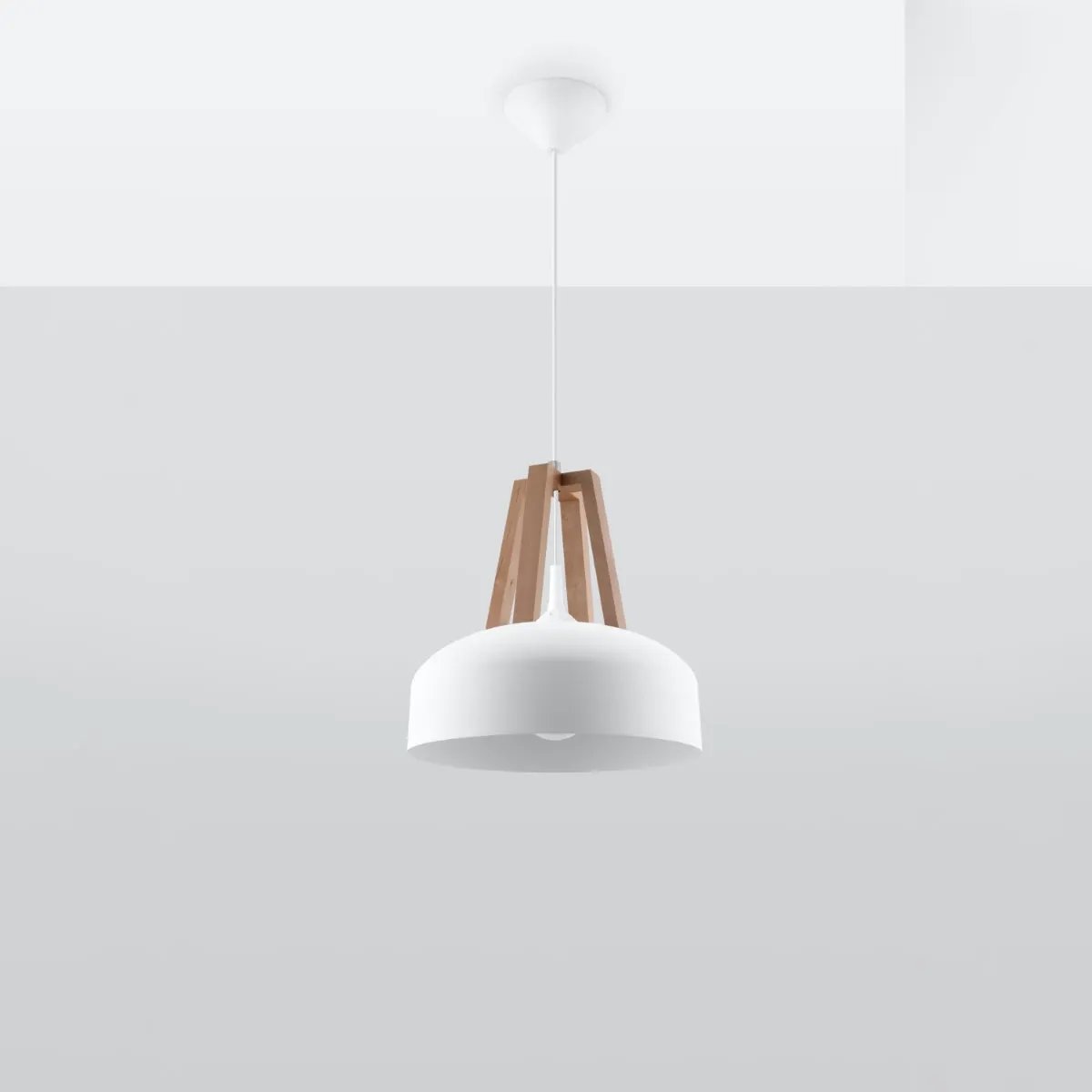 Sollux Lighting Pendant lamp steel, wood Casco modern Design E27 - Pendant Lights