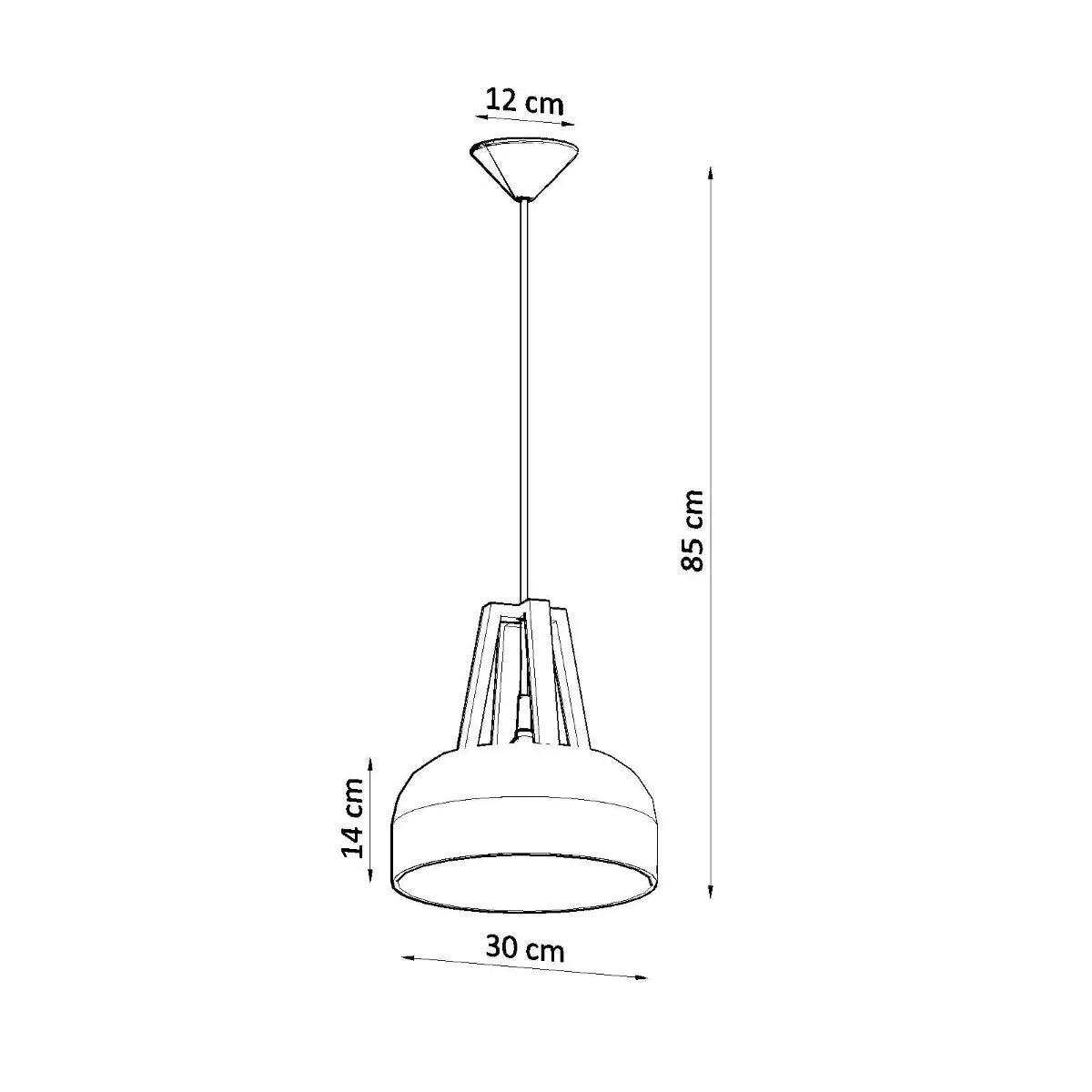 Sollux Lighting Pendant lamp steel, wood Casco modern Design E27 - Pendant Lights