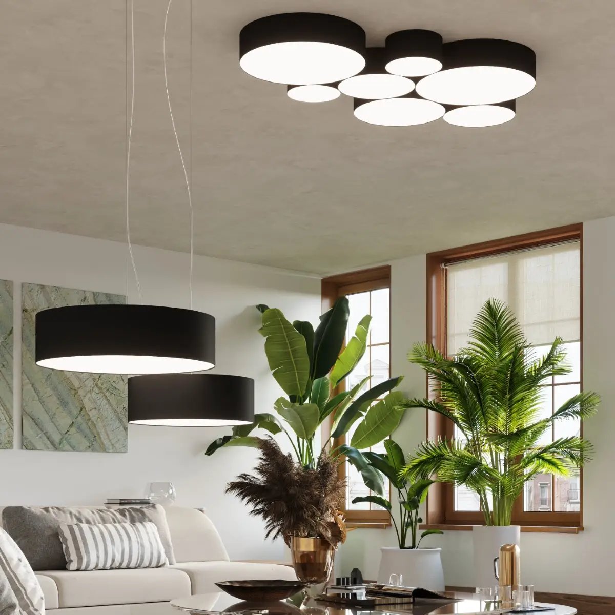 Sollux Lighting Pendant lamp PVC Arena minimalistic Design E27 - Pendant Lights