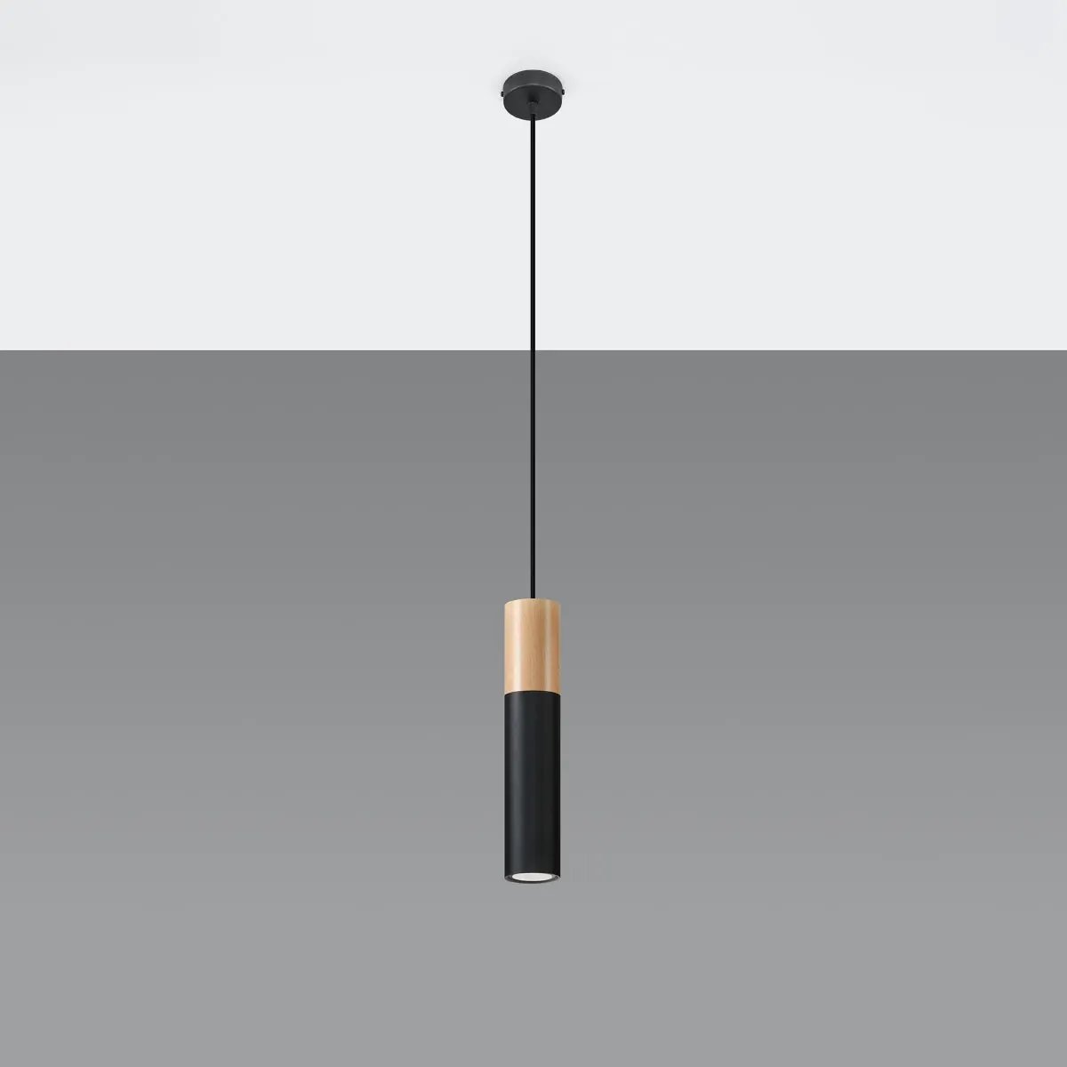 Sollux Lighting Pendant lamp steel, wood Pablo modern Design GU10 - Pendant Lights