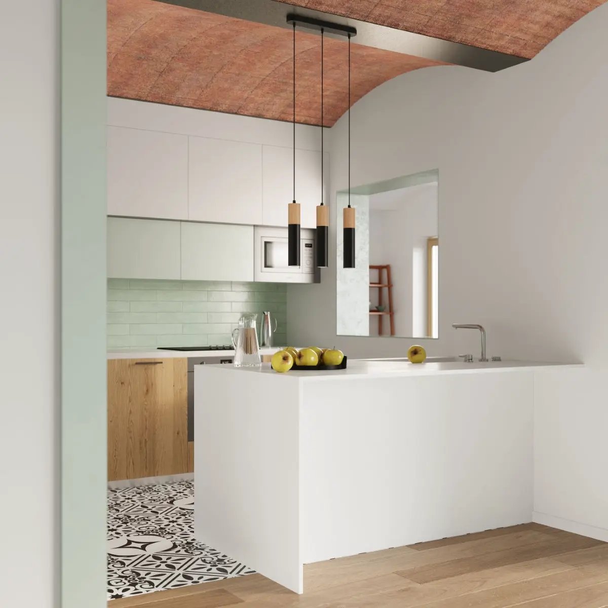 Sollux Lighting Pendant lamp steel, wood Pablo modern Design GU10 - Pendant Lights