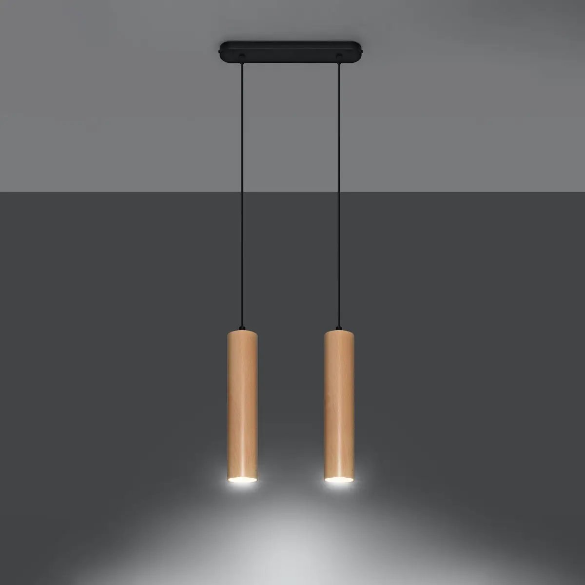 Sollux Lighting Pendant lamp wood Lino Scandinavian Design GU10 - Pendant Lights