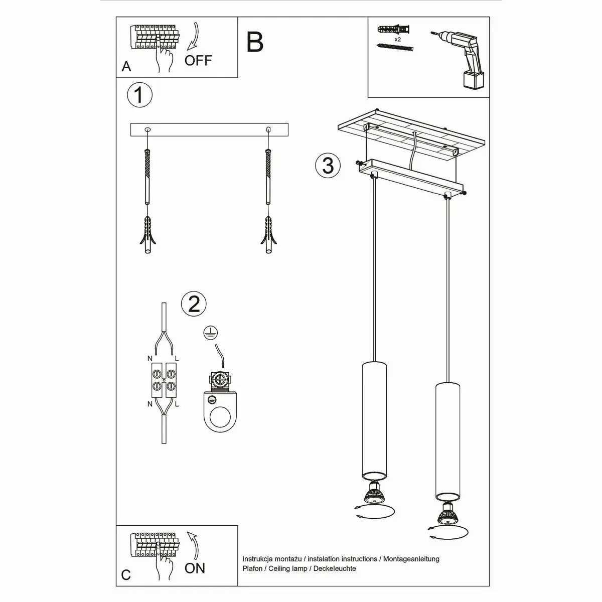 Sollux Lighting Pendant lamp wood Lino Scandinavian Design GU10 - Pendant Lights