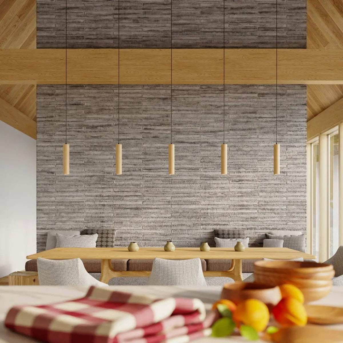 Sollux Lighting Pendant lamp wood Lino Scandinavian Design GU10 - Pendant Lights