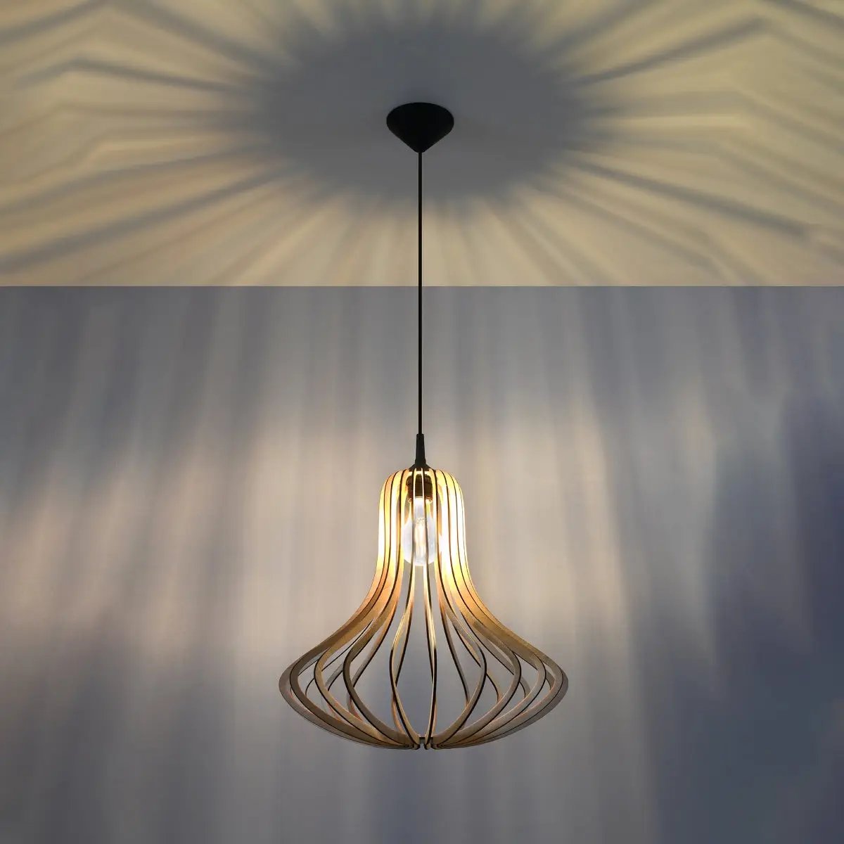 Sollux Lighting Pendant lamp wood Elza Scandinavian Design E27 - Pendant Lights