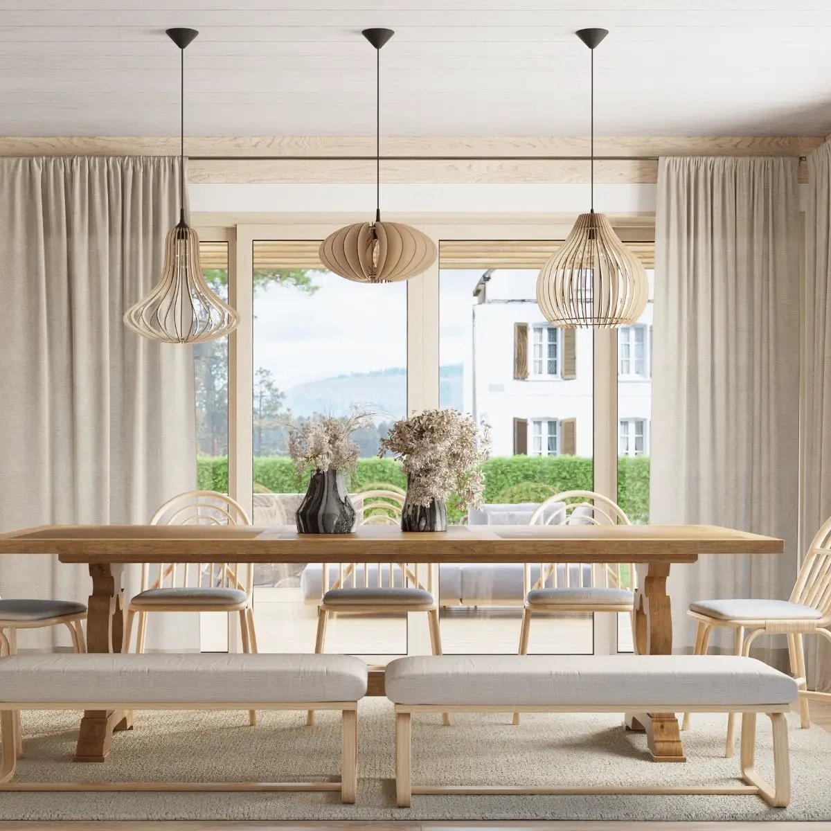 Sollux Lighting Pendant lamp wood Elza Scandinavian Design E27 - Pendant Lights