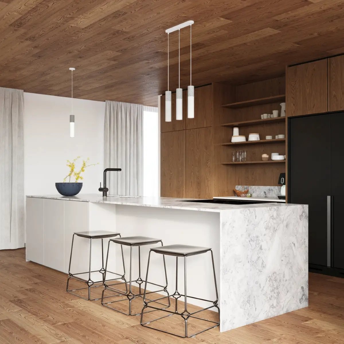 Sollux Lighting Pendant lamp Steel, concrete Borgio modern Design GU10 - Pendant Lights