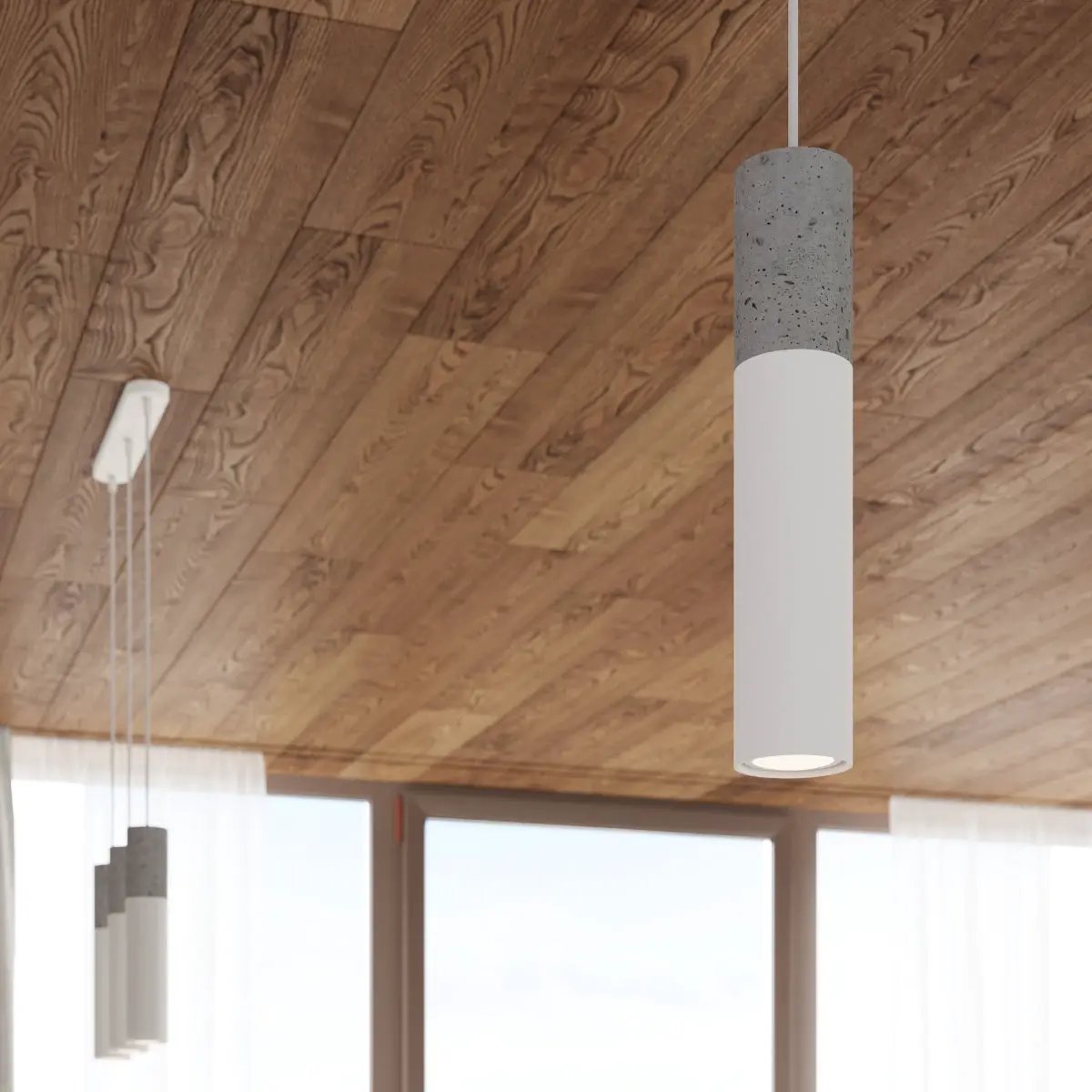 Sollux Lighting Pendant lamp Steel, concrete Borgio modern Design GU10 - Pendant Lights