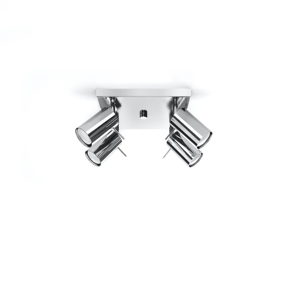 Sollux Lighting Premium Chrome Ceiling Spotlight Four GU10 Heads 25x25x16cm For Modern Living Rooms - Ceiling Lights