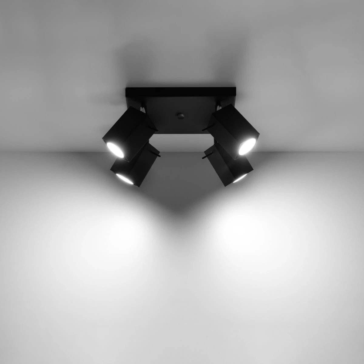 Merida Ceiling Lamp 25x25x16 FourHead Industrial by Sollux Lighting