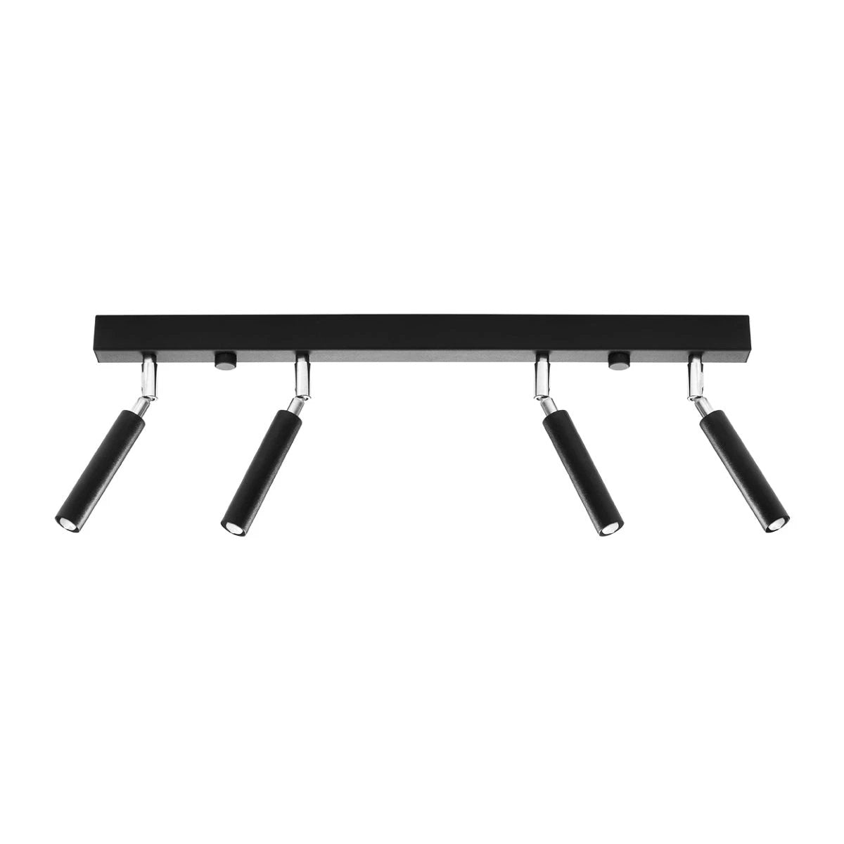 Eyetech Ceiling Lamp 60x3x20 cm Adjustable Heads 4x12W LED Black Steel Finish Ideal For Hallways by Sollux Lighting