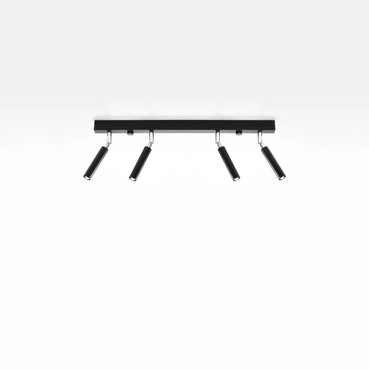 Eyetech Ceiling Lamp 60x3x20 cm Adjustable Heads 4x12W LED Black Steel Finish Ideal For Hallways by Sollux Lighting