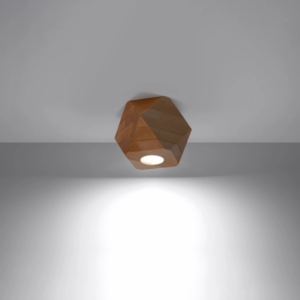 Sollux Lighting Woody Ceiling Light 12cm Geometric Wood Home - Ceiling Lights