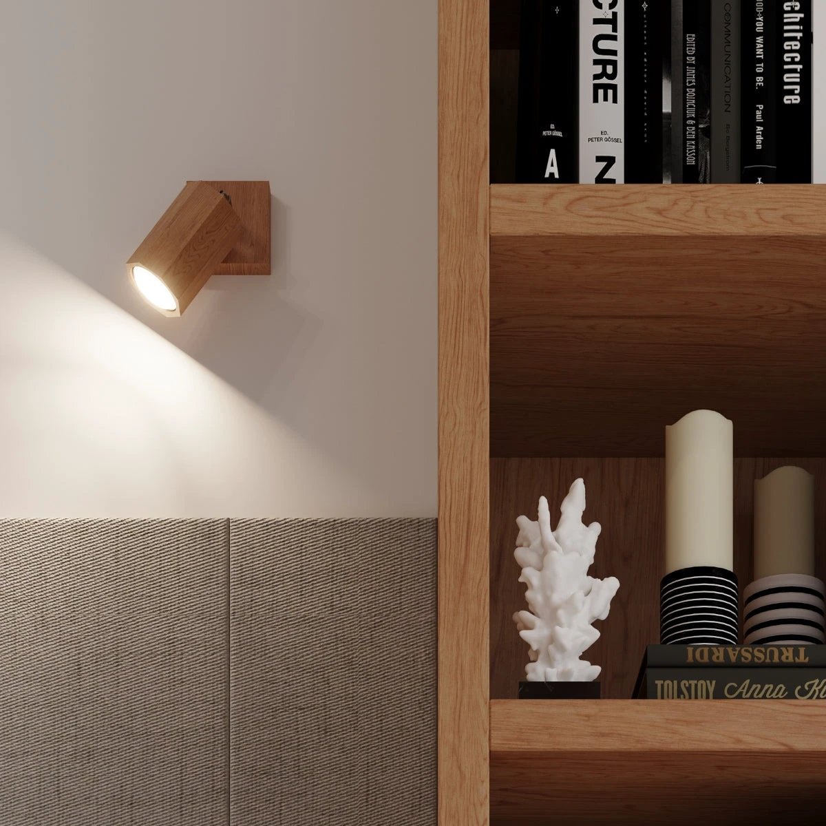 Zake Scandinavian Wooden Ceiling Lamp, 45/5/20 cm, Oak Design with GU10 Bulb for Cozy Interiors by Sollux Lighting