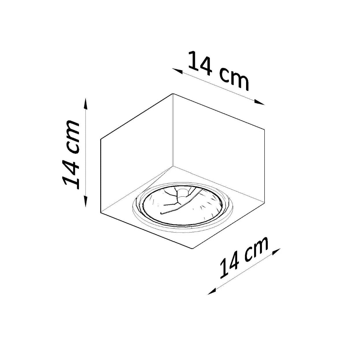 Sollux Lighting Seida Ceramic Ceiling Light 14cm Square Home - Ceiling Lights