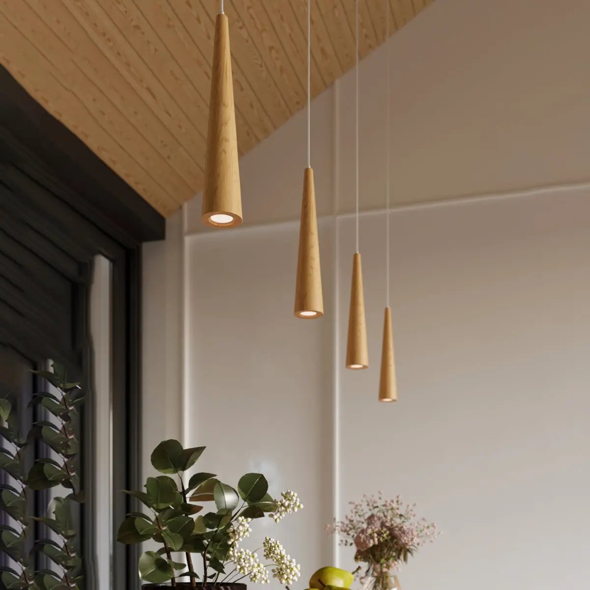 Sollux Lighting Pendant lamp wood Sula Scandinavian Design GU10 - Pendant Lights