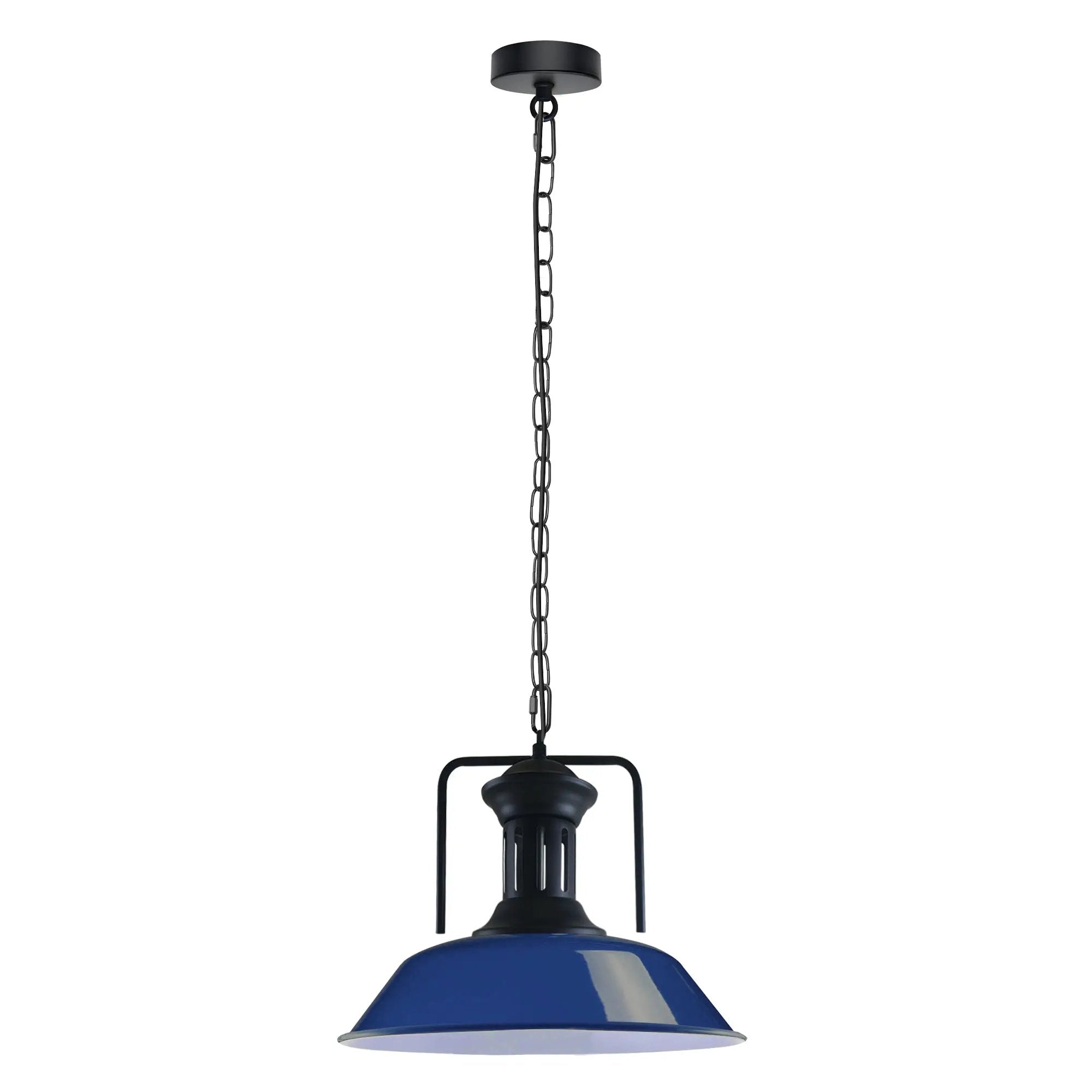 LEDSONE Vintage Industrial Navy Blue Ceiling Pendant Light Shade Hanging Lamp Light - Pendant Lights