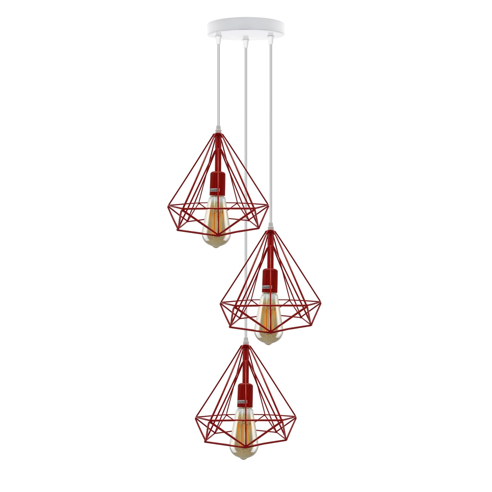 Vintage 3-Head Geometric Pendant Loft Light by LEDSONE