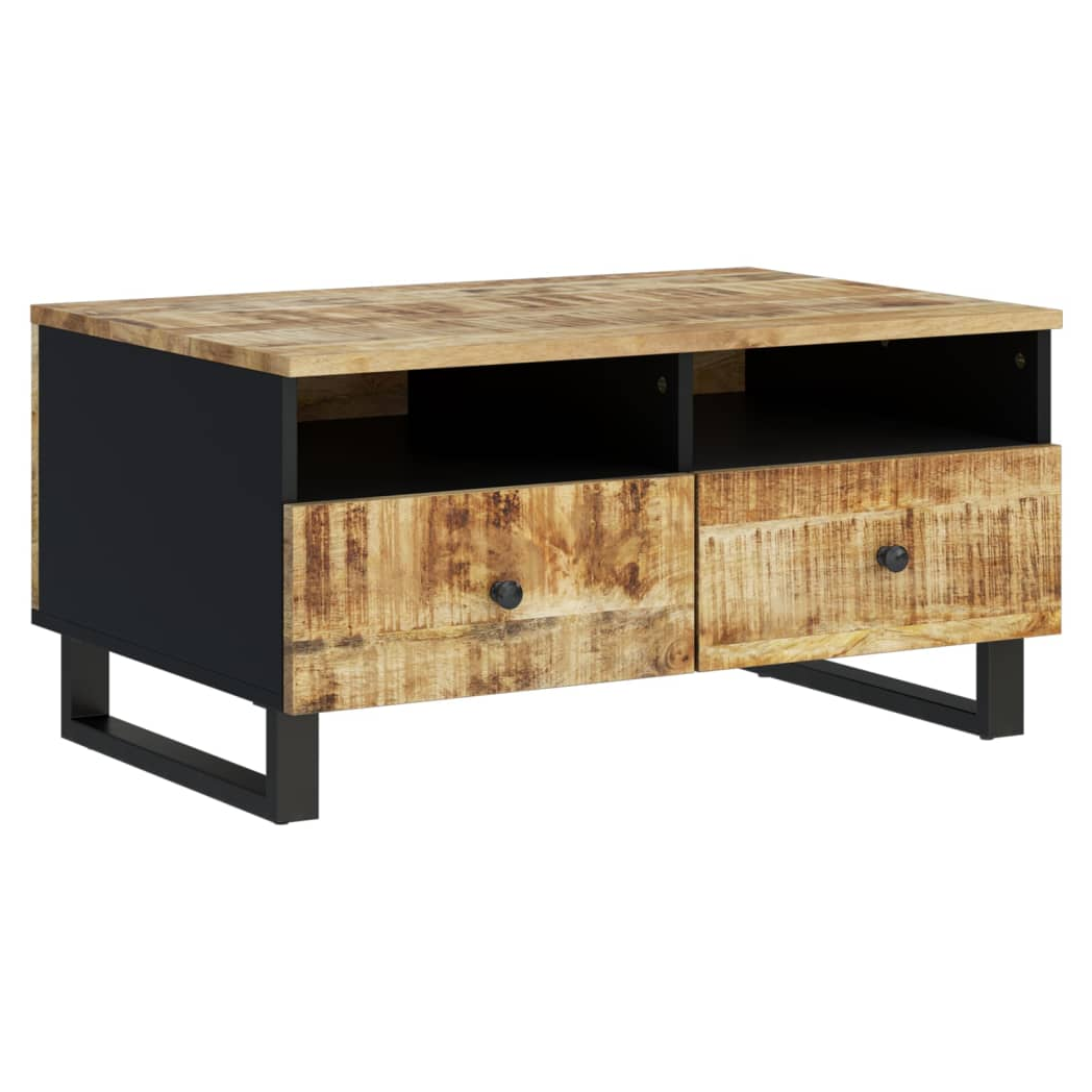 vidaXL VidaXL Coffee Table 80x54x40 cm Solid Mango Wood and Engineered Wood with Rustic Finish for Living Room - Coffee Table