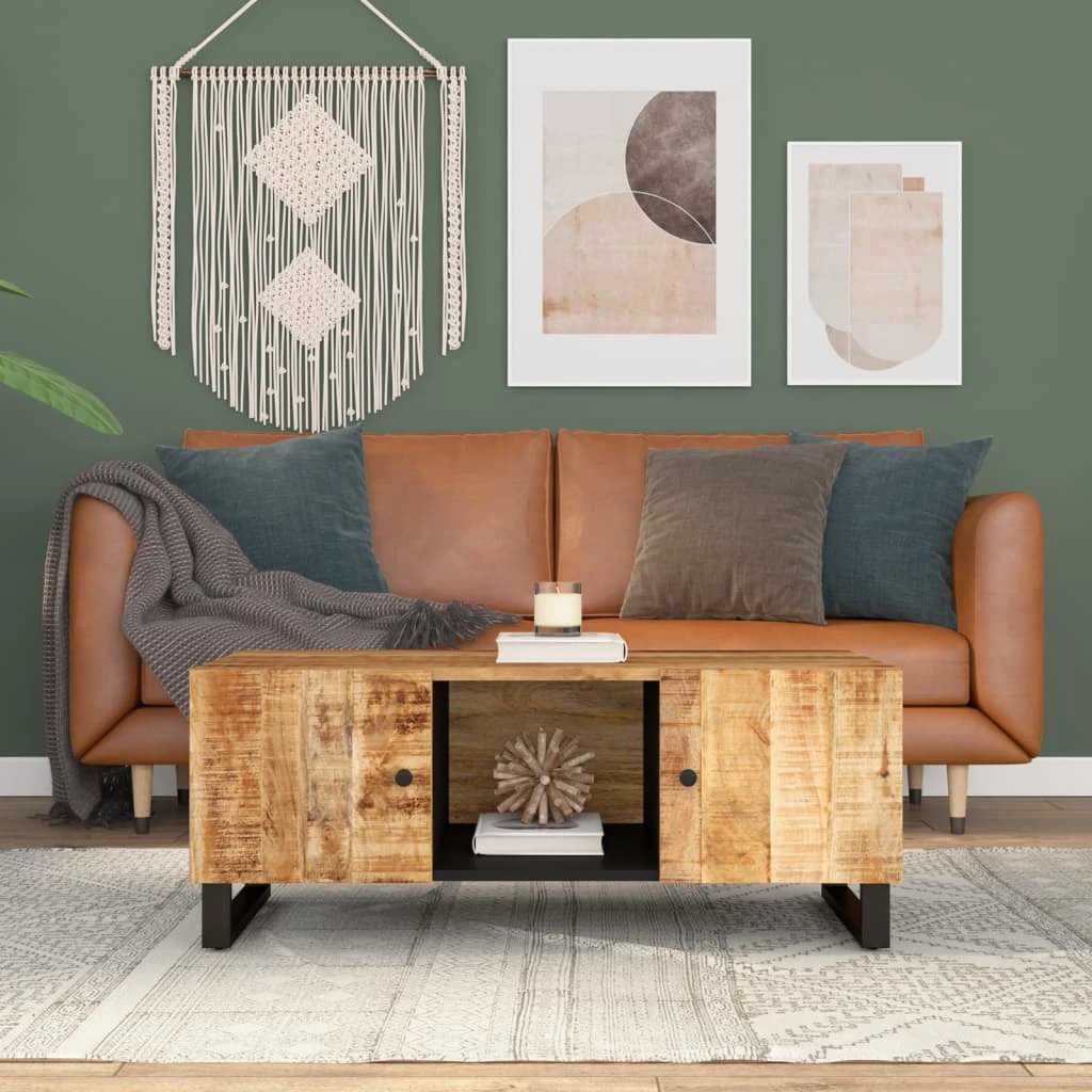 VidaXL Coffee Table 100x54x40 Cm Solid Mango Wood Engineered Wood For Living Room by vidaXL