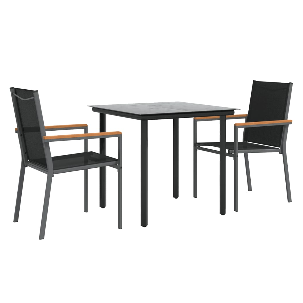 vidaXL VidaXL Garden Dining Set 3 Piece Textilene and Steel - Garden Set