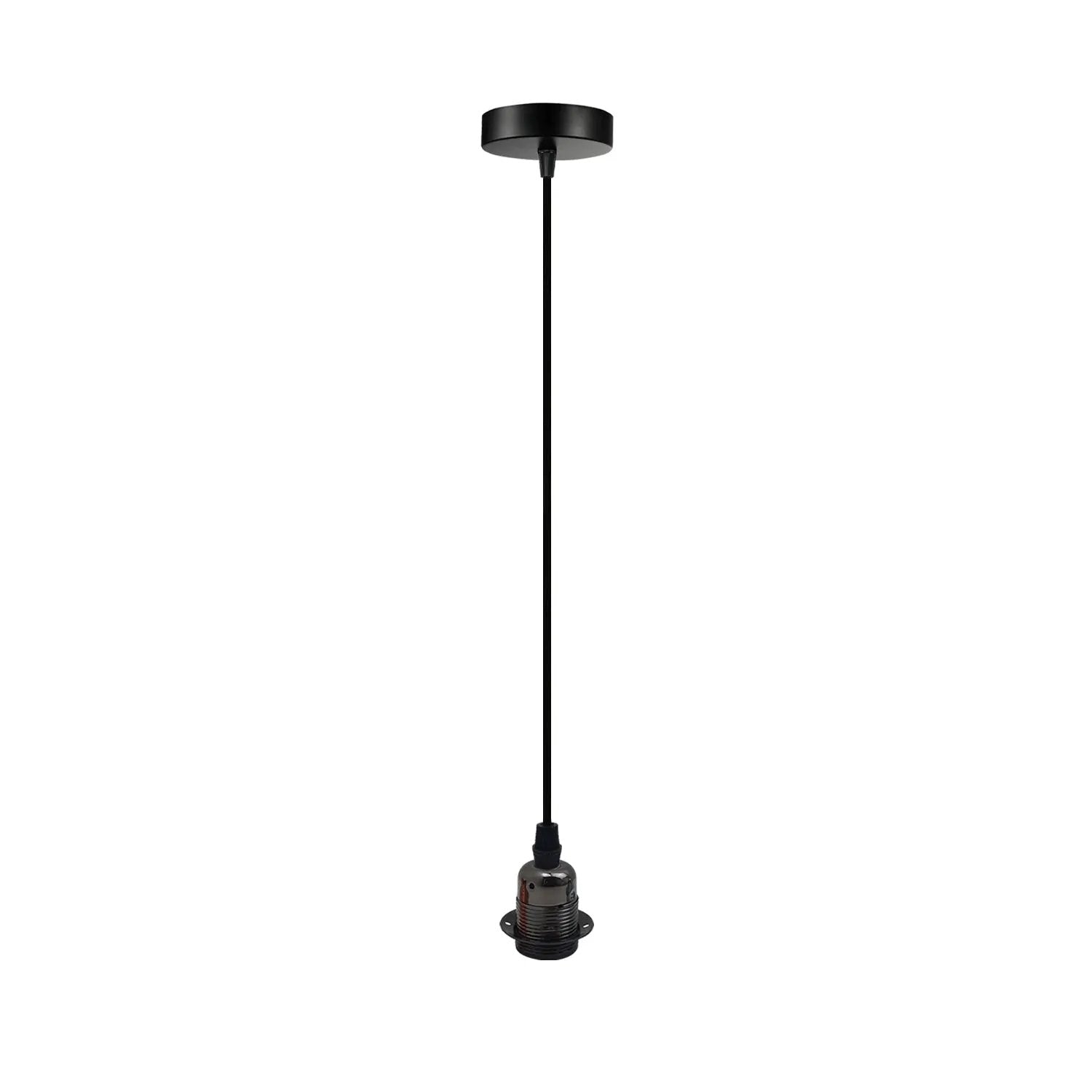 LEDSONE Vintage Industrial Black Pendant Light Fitting, lampshade Holder Fitting Set with 2m Cable. - Pendant Lights