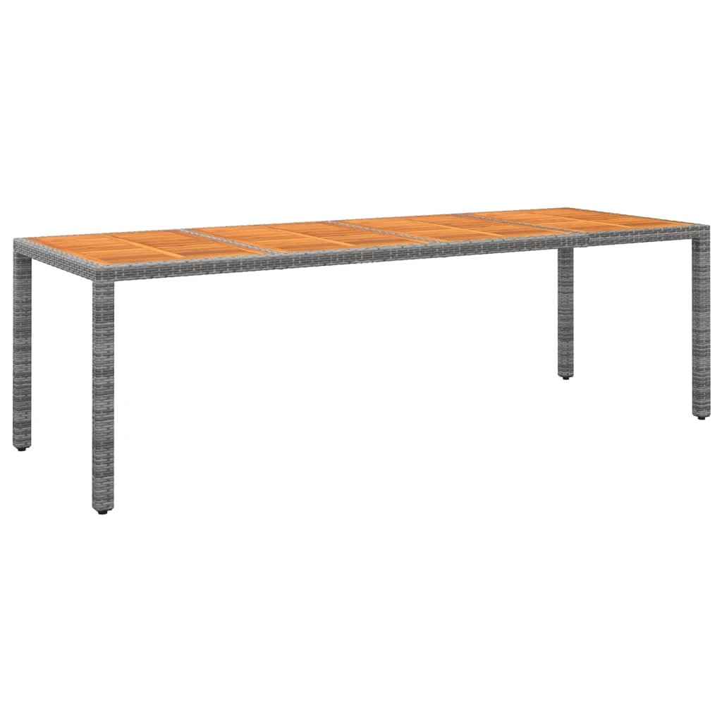 vidaXL Garden Table 250x100x75 cm Acacia Wood and Poly Rattan Black by vidaXL