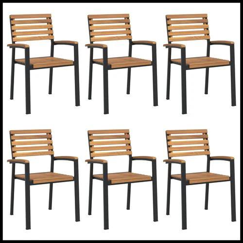 vidaXL vidaXL 9 Piece Garden Dining Set 200x90x75 cm Solid Acacia Wood and Powder-Coated Metal for Outdoor Family Meals - Garden Set