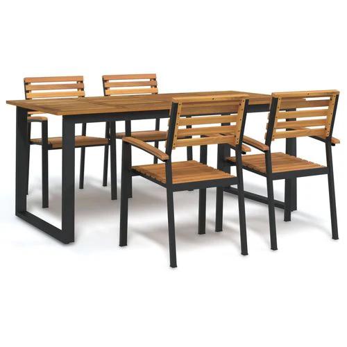 vidaXL vidaXL 9 Piece Garden Dining Set 200x90x75 cm Solid Acacia Wood and Powder-Coated Metal for Outdoor Family Meals - Garden Set