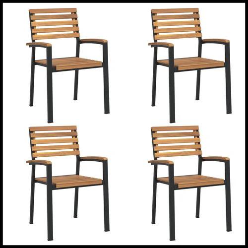 vidaXL vidaXL 9 Piece Garden Dining Set 200x90x75 cm Solid Acacia Wood and Powder-Coated Metal for Outdoor Family Meals - Garden Set