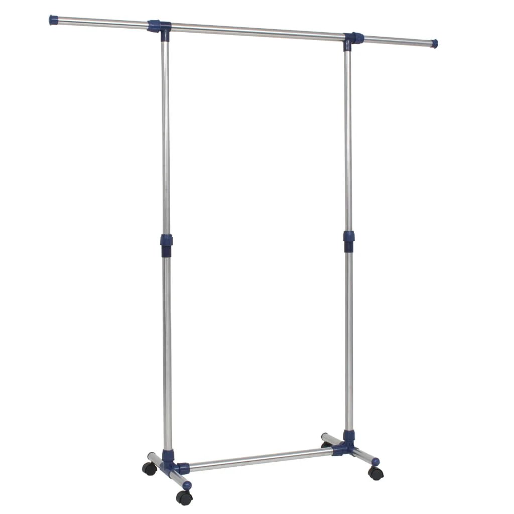 vidaXL Adjustable Clothes Rack 165x44x150 cm Stainless Steel Adjustable Height For Bedroom by vidaXL