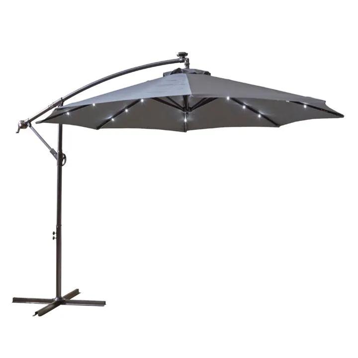 Neo Neo 3M Grey Outdoor Freestanding Parasol with Led Lights - Parasol