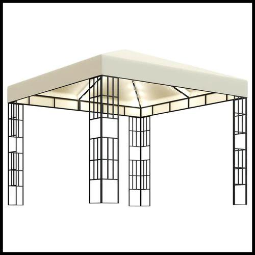 vidaXL Gazebo 3x3 m with LED String Lights for Outdoor Gatherings and Shade by vidaXL