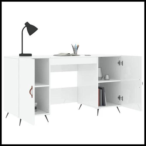 vidaXL Desk 140x50x75 cm Engineered Wood with Ample Storage by vidaXL