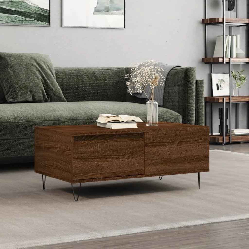 vidaXL vidaXL Coffee Table 90x50x36.5 cm White Engineered Wood Moisture-Resistant Living Room - Coffee Table