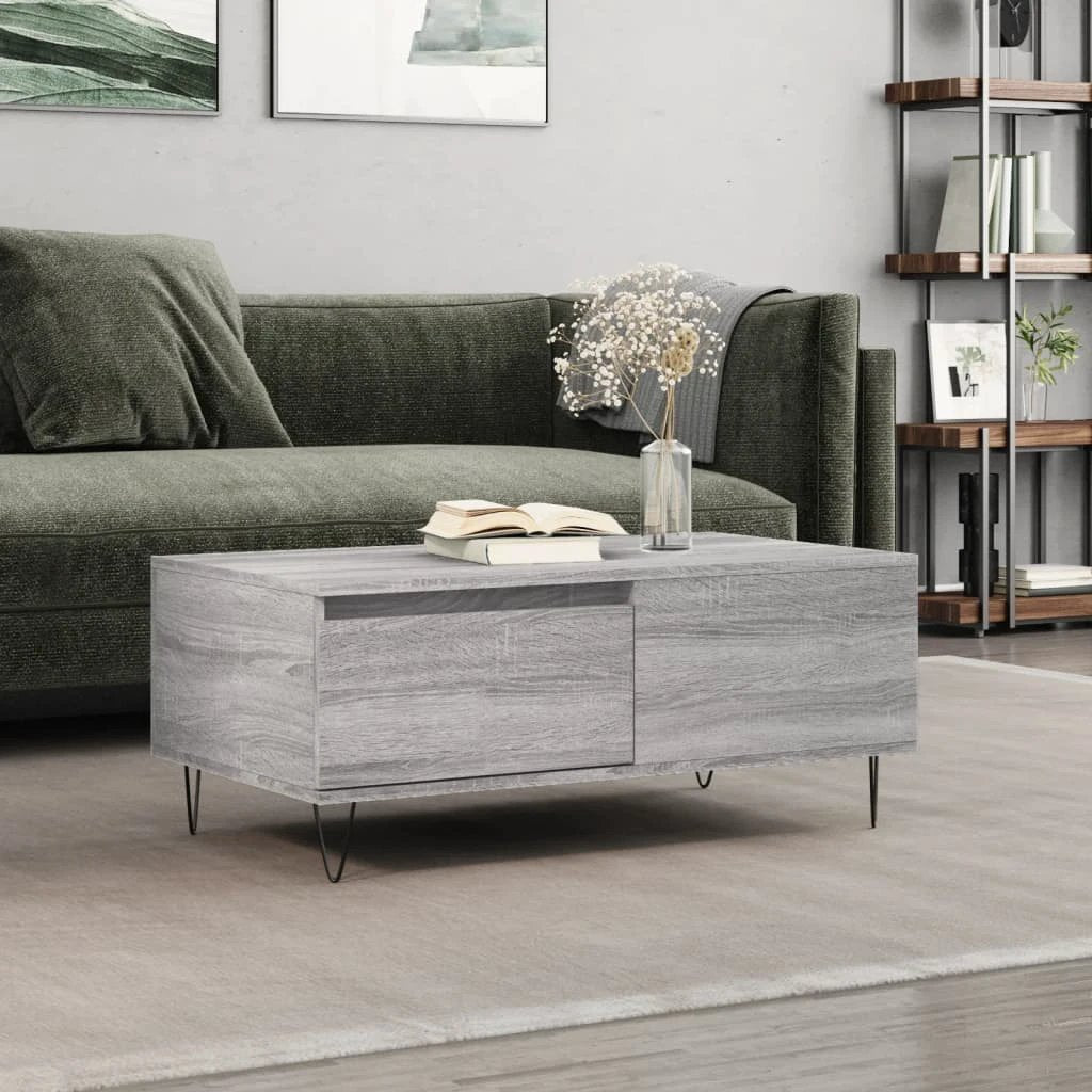 vidaXL Coffee Table 90x50x36.5 cm White Engineered Wood Moisture-Resistant Living Room by vidaXL