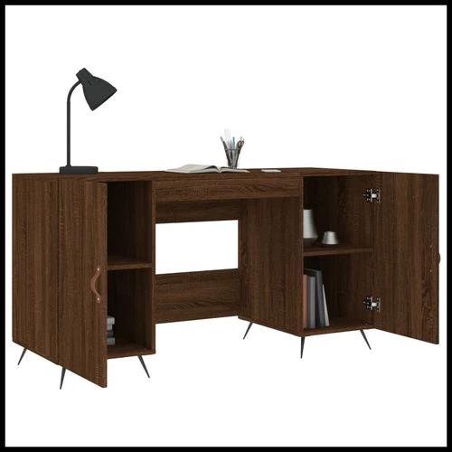 vidaXL Desk 140x50x75 cm Engineered Wood with Ample Storage by vidaXL
