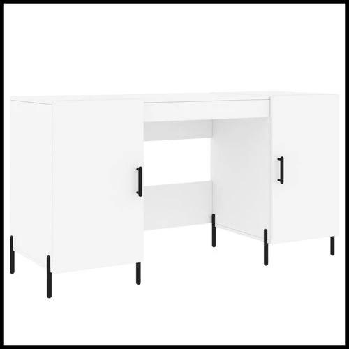 vidaXL vidaXL Desk White 140x50x75 cm Engineered Wood with Ample Storage - Uncategorized Desk