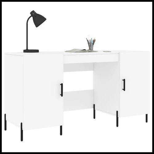 vidaXL vidaXL Desk White 140x50x75 cm Engineered Wood with Ample Storage - Uncategorized Desk