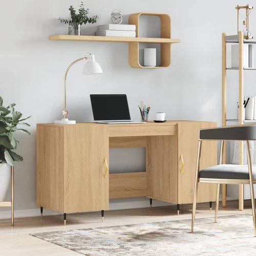 vidaXL Desk 140x50x75 cm Engineered Wood with Ample Storage for Home Office Professionals by vidaXL