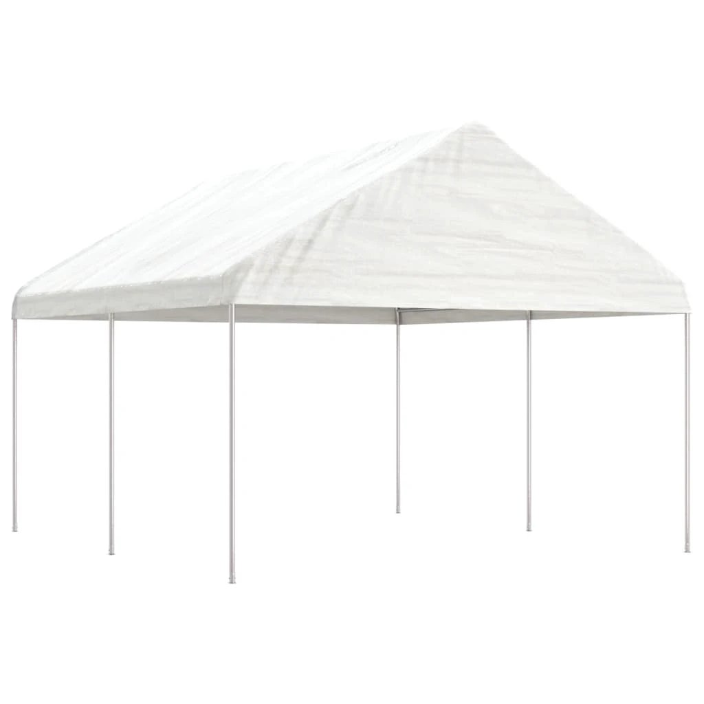 vidaXL vidaXL Gazebo with Roof White 4.08x2.23x3.22 m Polyethylene - Gazebos