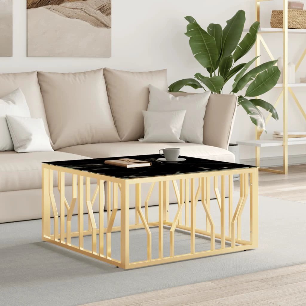VidaXL Coffee Table 80x80x40 cm Glass and Steel LivingRoom by vidaXL