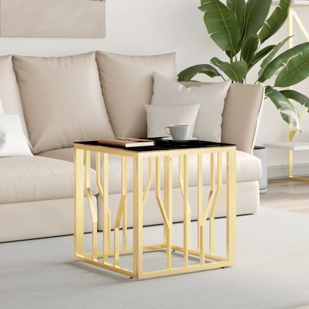 VidaXL Coffee Table 50x50x50 Glass Top for Living Room by vidaXL
