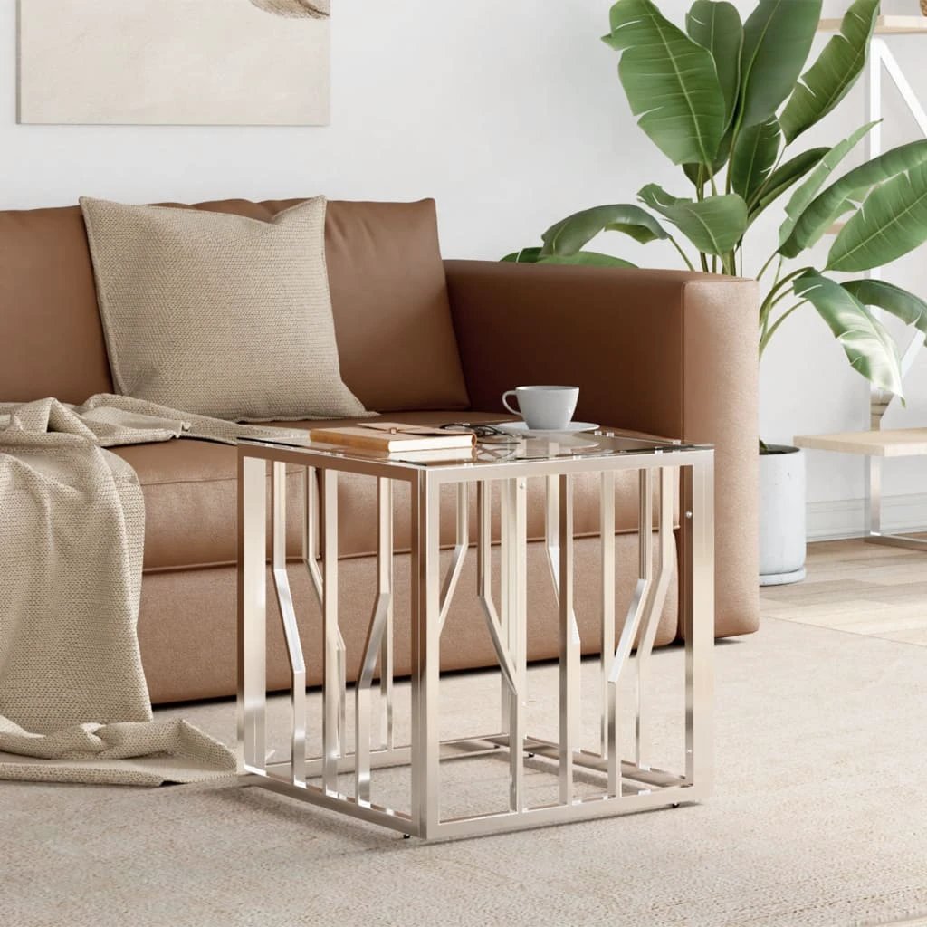 VidaXL Coffee Table 50x50x50 Glass Top for Living Room by vidaXL