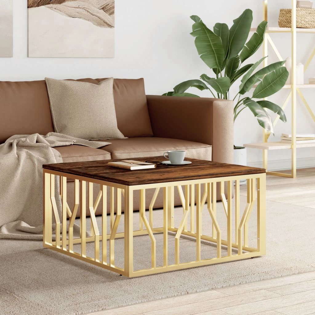 VidaXL Coffee Table 80x80x40 cm Glass and Steel LivingRoom by vidaXL